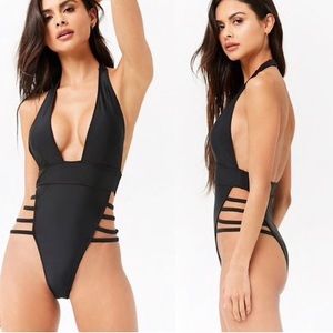 Forver 21 Strappy Swimsuit and Mesh Cover Up